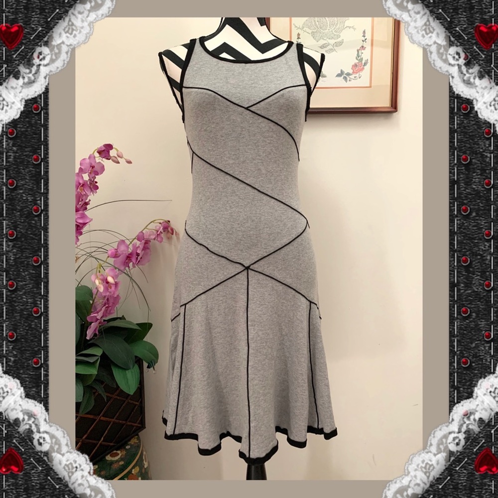 Derek Lam 10 Crosby Gray Ponte Fit & Flare Dress